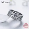 Modian Style Classic Real 925 Sterling Silver Square Ring Fashion Wedding Luxury Smycken Sparkling CZ Kvinnor Alla hjärtans present 220216