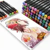 Touchtrois 36/48/60/80/168 couleurs ensemble marqueurs de dessin manga à base d'alcool croquis feutre-pointe pinceau stylo fournitures d'art 201222