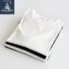 SauceZhan Trente-deux fils doubles Vintage T-shirt en coton épais Trois aiguilles complètes renforcent T-shirt Hommes O-Cou Casual Solid Tees 201203
