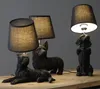 Danimarca Cuccioli di cane Lampade da tavolo Animali in bianco e nero Lampada da scrivania Camera da letto Comodino Camera dei bambini Soggiorno Decorazioni per la casa Apparecchi di illuminazione