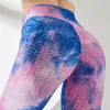 Sexig färgglada yogalaggings kvinnor skjuter upp sportbyxor Gym Leggings Hög midja Yoga byxor som kör tights andningsbara leggings nya Y26989253