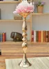 Gold Candle Holders 50cm/20" Metal Candlestick Flower Vase Table Centerpiece Event Flower Rack Road Lead Wedding Decoration Y200109