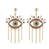 Nieuwe Luxe Rhinestone Evil Eye Verklaring Drop Oorbellen 2020 voor Dames Punk Vintage Kwastje Dangle Hanging Earring Sieraden Geschenken G220312