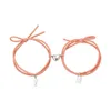 Ссылка цепь 2pcs/set cute key bock cour bracelet bracelet love heart magnet men women jed frielm