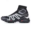 Salomon 패션 Snowcross CS 트레일 겨울 눈 스티 펠의 부츠 블랙 볼트 파란색 빨간색 양말 CHAUSSURES 남성 트레이너 겨울 눈 부츠 신발 BOTAS