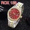 relogio masculino diamond mens watch fashion Black Dial Calendar gold Bracelet Folding Clasp Master RMale 2021 gifts couples