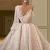 Изысканное одно плечо свадебное платье кружевные аппликации с бисером свадебные платья иллюзия блестки плюс размер элегантный халат де Марие