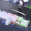 Nouveaux claviers de jeu mécaniques Combos de souris Clavier filaire Usb entièrement programmable avec clavier d'ordinateur à rétroéclairage luminescent336o