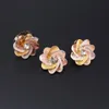 Set di gioielli classici per donne Collana a forma di fiore Orecchini Bracciali Set di anelli Gioielli color oro 4 pezzi Regali di nozze per feste