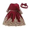 Vestido de princesa de manga larga para niños de otoño e invierno, traje de año para niña de 1 a 8 años, ropa para niños LJ201221