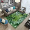 Miracille Green Leaf Home Carpet Absorberande 3D-tryckdörr Matta Non glidmikrofiberkorridor Mattor Rug 201214