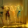 5pc LED Lysous Balloon Rose Bouquet Transparent Ball Rose Valentines Day Presentfödelsedagsfest Bröllopsdekoration Present