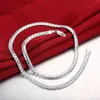 45-60cm 925 Sterling Silver 6mm Largura Fine Colar Cadeia Para Mulher Homens Moda Casamento Noivado Jóias