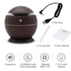 USB aroma luchtbevochtiger therapie houtkorrel 7 kleur LED -verlichting elektrische therapie etherische oliediffuser 130 ml humidif y200416