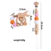 Madeira frisada bebê chupeta clipe Chain + dentição contas 2pcs / set Teether manequim Strap Cadeia Bebê mordedor Alimentação Infantil