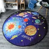 2 en 1 bleu le système solaire thème tapis de jeu jouet sac de rangement bébé espace doux tapis de jeu jouets infantile planète tapis tapis enfants jouet LJ201113