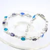 braccialetto moda opale blu design messicano arcobaleno mistico