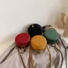 Hot Sale Vintage Fashion Mini Round Bag 2019 Ny Kvalitet Matt PU Läder Kvinnors Handväska Kedja Shoulder Messenger Väska