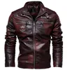 Jaqueta de couro homens inverno velo motocicleta pu jaqueta de couro homens colarinho casual windbreaker ropa de hombre moda slim casaco 7xl 220125