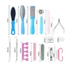 19 in 1 Professional Pedicure Tools Kit Stainless Dead Hard Skin Callus Remover Scraper Pedicure Rasp Foot Toenail Care Tools Kit CFYL0248