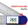 0-200mm 8 '' Digital Medidor Ângulo Inclinômetro Ângulo Digital Ruler Digital Goniômetro Goniômetro Angle Angle Finder Ferramenta de Medição 201117