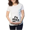 Ładowanie dla niemowląt 2022 Drukowane ciąży T Shirt Maternity Topy Krótki rękaw T-Shirt Ciąża Ogłoszenie Koszule Nowa mama Tshirts Odzież 20220222 H1