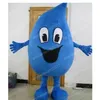 Costume mascotte goccia d'acqua di Hallowee Personaggio a tema anime dei cartoni animati di alta qualità Vestito unisex per adulti di carnevale Vestito da esterno per feste di compleanno di Natale