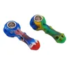 4.2inch Silicone Pipe Pipes Avec Huile Herbe Cachée Bol En Métal Tabac Coloré Bong Cuillère Pipe