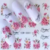 YWK 1 Sheet Water Gradiënt Blossom Bloem Sticker Voor Nagels Wraps Butterfly Flower Vine Designs Nail Art Decals