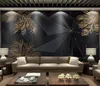 3D Largescale Wallpape Mural Nordic Nowoczesne minimalistyczne abstrakcyjne geometryczne złotą liść Trójkąt Luksusowy wystrój Wall7370578