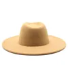 9.5cm duże szerokie rondo kapelusze Fedora kobiety duży filcowy kapelusz mężczyźni Jazz cylinder mężczyzna czapka Panama kobieta mężczyzna czapki moda zimowa akcesoria hurtownia 26 kolorów