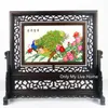 Chinese stijl decor ambachten decoraties kantoor thuis accessoires ornamenten hand zijde borduurwerk patronen met wenge hout frame huwelijksgeschenk