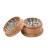 COURNOT Premium 3 pièces broyeur à herbes en métal dents de diamant couvercle en bois tabac broyeur à herbes sèches poignée Muller épice Pollen accessoire pour fumer