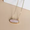 Druzy Crystal Natural Stone Pendant Necklace Gold Edge Oval Style Amethyst Rose Quartz Chakra Healing Jewelry for Women