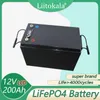 Liitokala 12.8V Lifepo4 12v 200ah batteria al litio BMS 4S per inverter barche camper UPS Go Cart Accumulo di energia solare 10A Carica