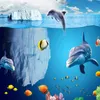 Poisson Shark 3D Cartoon Underwater Photo Murale Papier peint enfants Chambre Salon Wall Paper non-tissé Papel De Parede 3D Paisagem