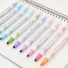 Andstal 12 Colors Unique Pastel Color Dual Tips Highlighter Pen Fluorescent Color for school marker Stationery hilighter 201102