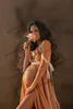 Glamous Długie Kwiatowe Maternity Photoshoot Sukienka Dla Kobiet w ciąży Lace Up Prom Dresses Dostosuj eleganckie suknie wieczorowe