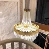 Altın Modern Kristal Avize Oturma Yemek Odası LED Asılı Aydınlatma Armatürü Büyük Yuvarlak Ev Cristal Lamba