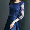 navy blue gown dress