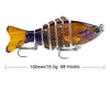 Sıcak 8 Renk 10 cm 15.61g Bas Balık Kanca Topwater Baslar Lures Balıkçılık Lures Çok Eklemli Swimbait Gerçekçi Sert Yem Alabalık levrek