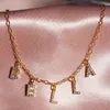 Pendentif en cristal nom personnalisé collier pendentif collier personnaliser Zircon lettre collier pour femmes bijoux cadeau goutte 0927248D