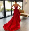 2020 Red Mermaid Prom Kleider Rüschen Seitenschlitz Schatz Formelle Abendkleider vestido de novia Kleid für besondere Anlässe 1536991