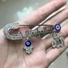 musulmano islam turco malocchio Corano quattro Qul suras Mashallah Spilla in acciaio inossidabile baby pin
