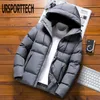 Qualité Hommes Parka Veste D'hiver Hommes Coton Rembourré Puffer Vestes Hommes Mode Top Zipper Up Solide Couleur Survêtement Manteaux 201119