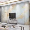 Aangepaste 3D Muurschildering Behang Waterdichte Canvas Muur Schilderen Marmeren Patroon Art Living Room Sofa TV achtergrond Decor