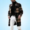 Autumn Wool Jacket Casual Plaid Dubbele zijde wollen jassen Mens MIDEN LENGTE Winter 3xl jas Retail Groothandel uit het deler