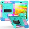 Custodia per tablet Defender per iPad7th da 10,2 pollici con cinturino da polso con rotazione di 360 gradi Custodia protettiva antiurto resistente e resistente per PC in silicone morbido per bambini