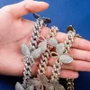 Ketten Kuba-Schmetterlingskette, drehbar, 12 mm, Tennis-Halskette, Iced Out-Kubikzirkon-Charm-Schmuck für Frauen1