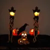 Simulation résine crâne décoration lumière fête lieu disposition accessoires Halloween lampadaire squelette lampe décorative pour la décoration intérieure 2205914655